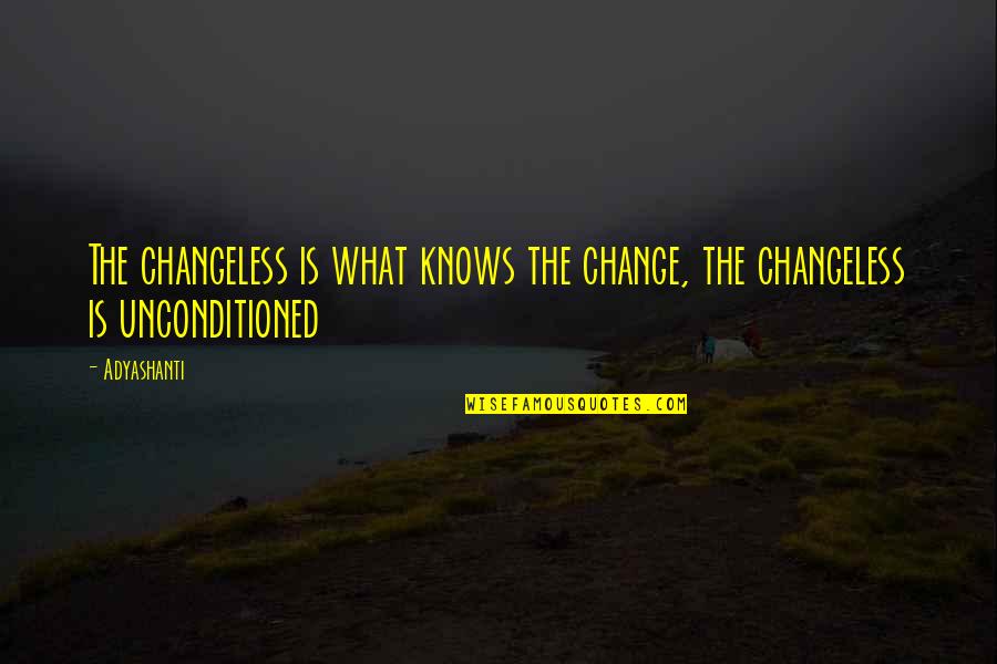 Tricoteuse Quotes By Adyashanti: The changeless is what knows the change, the
