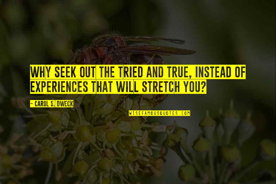 Tried And True Quotes By Carol S. Dweck: Why seek out the tried and true, instead