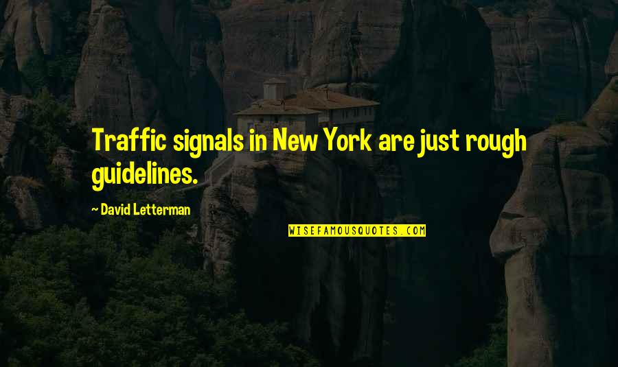 Trierweiler Construction Quotes By David Letterman: Traffic signals in New York are just rough