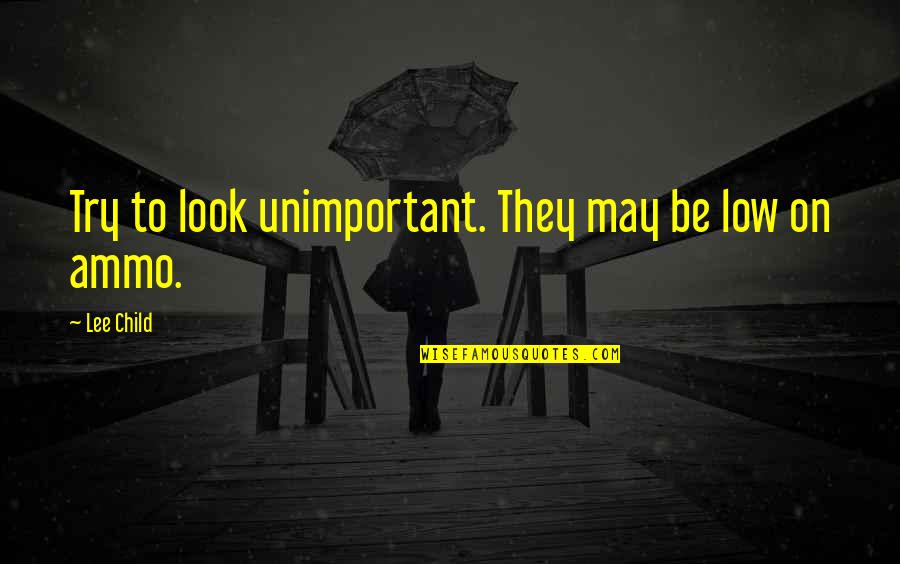 Triethylborane Quotes By Lee Child: Try to look unimportant. They may be low