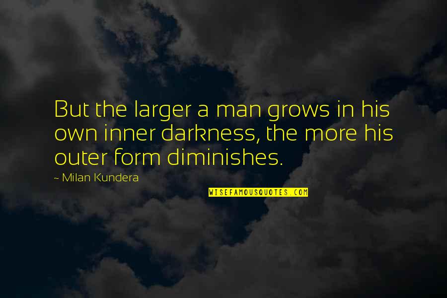 Trifft Translation Quotes By Milan Kundera: But the larger a man grows in his