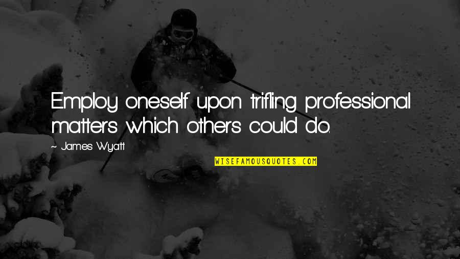 Trifling Quotes By James Wyatt: Employ oneself upon trifling professional matters which others