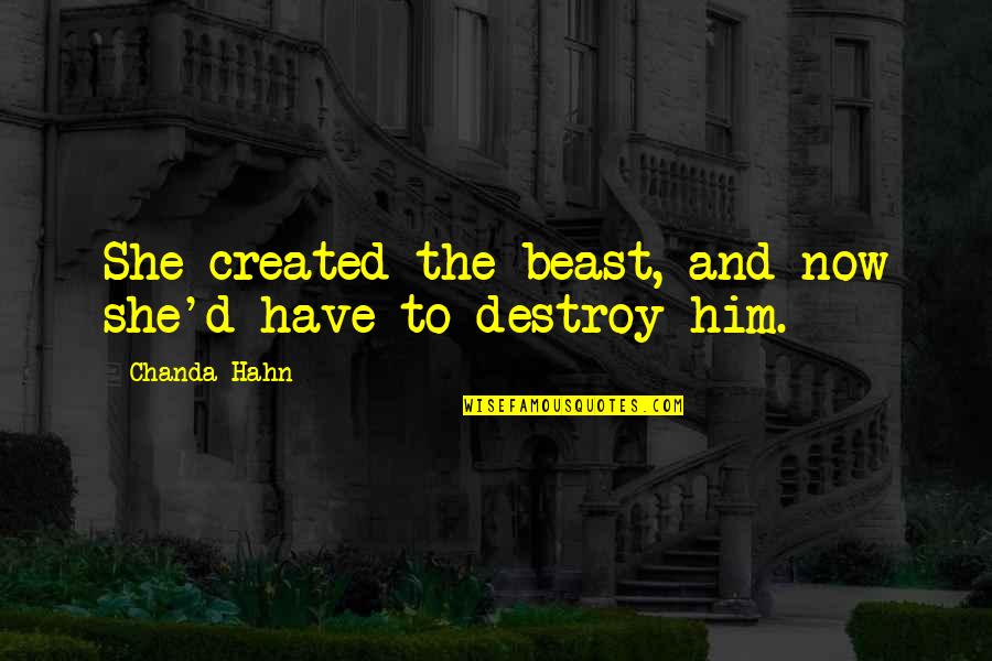 Trifolds Quotes By Chanda Hahn: She created the beast, and now she'd have