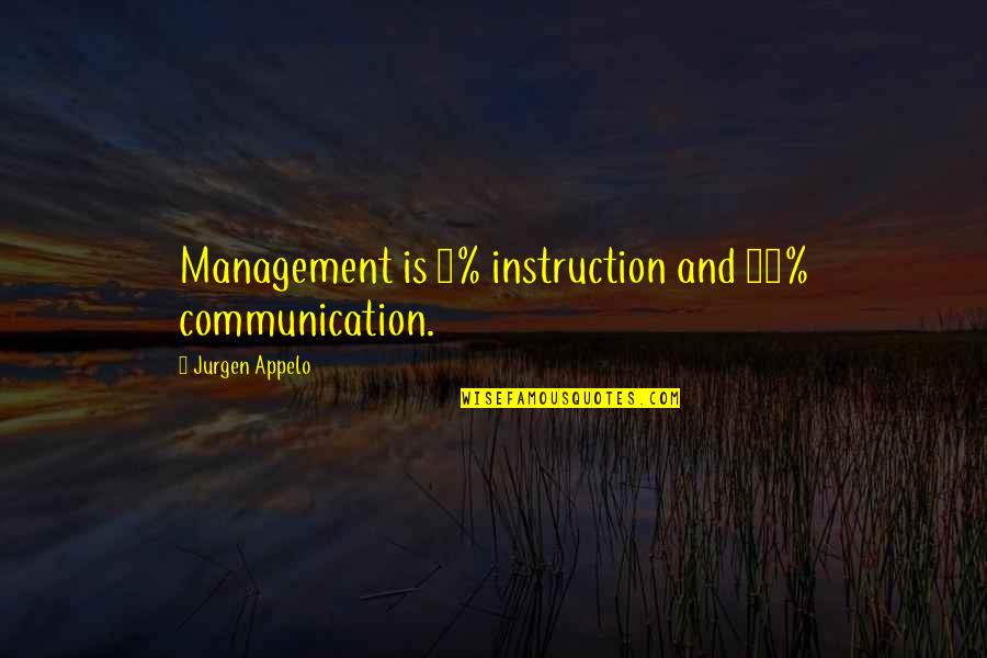 Trifolds Quotes By Jurgen Appelo: Management is 5% instruction and 95% communication.