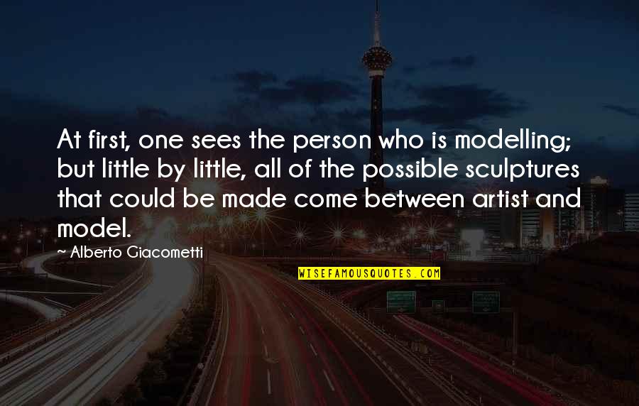 Trifonas01 Quotes By Alberto Giacometti: At first, one sees the person who is