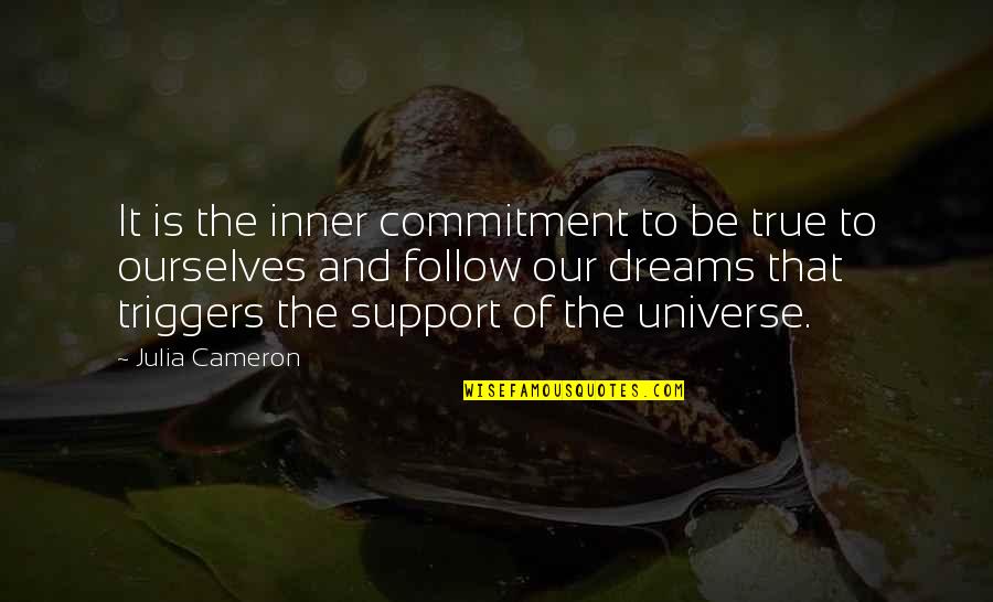 Triggers Best Quotes By Julia Cameron: It is the inner commitment to be true