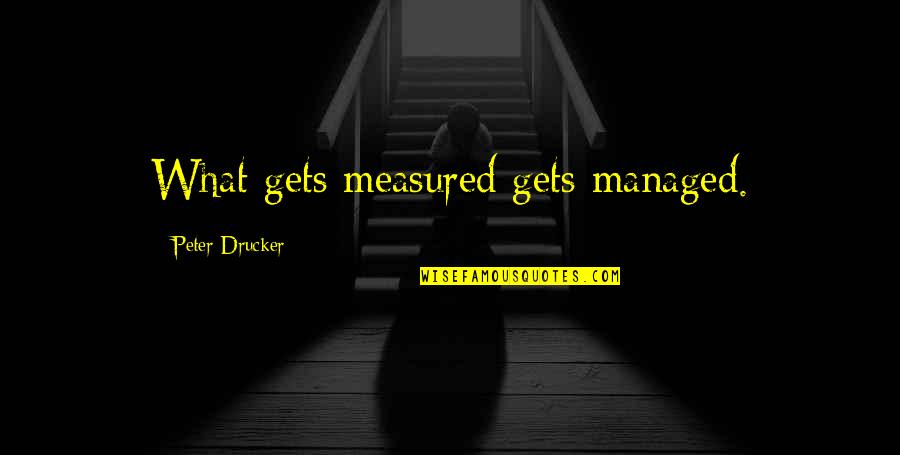 Trigun Badlands Quotes By Peter Drucker: What gets measured gets managed.