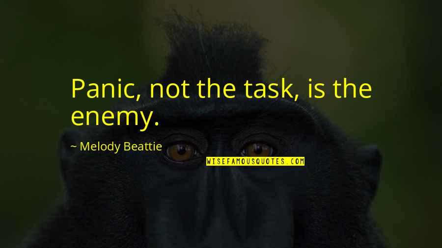 Trillest Leilani Quotes By Melody Beattie: Panic, not the task, is the enemy.