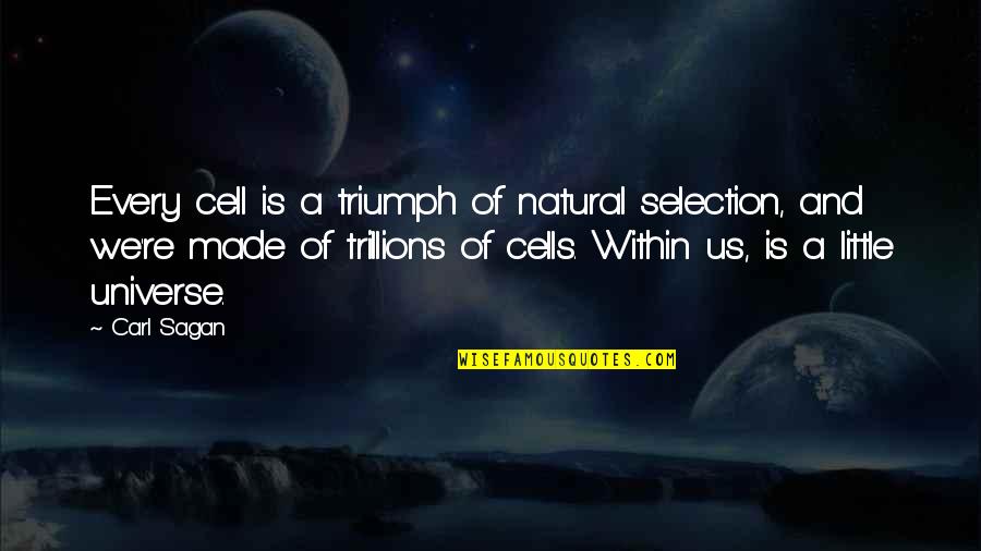 Trillions Quotes By Carl Sagan: Every cell is a triumph of natural selection, Trillions Quotes By Carl Sagan: Every cell is a triumph of natural selection,