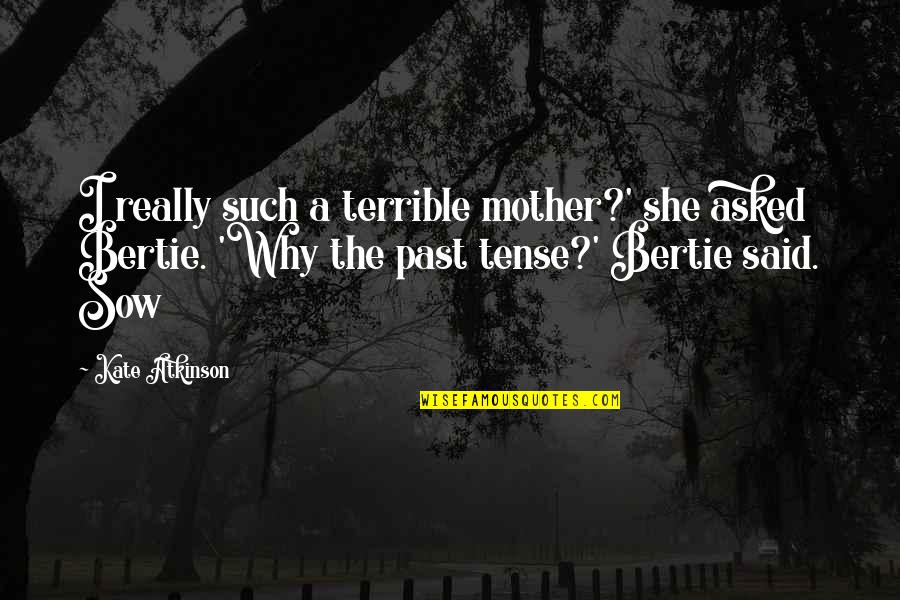 Trimet Quotes By Kate Atkinson: I really such a terrible mother?' she asked