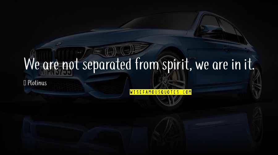 Trincar Quotes By Plotinus: We are not separated from spirit, we are