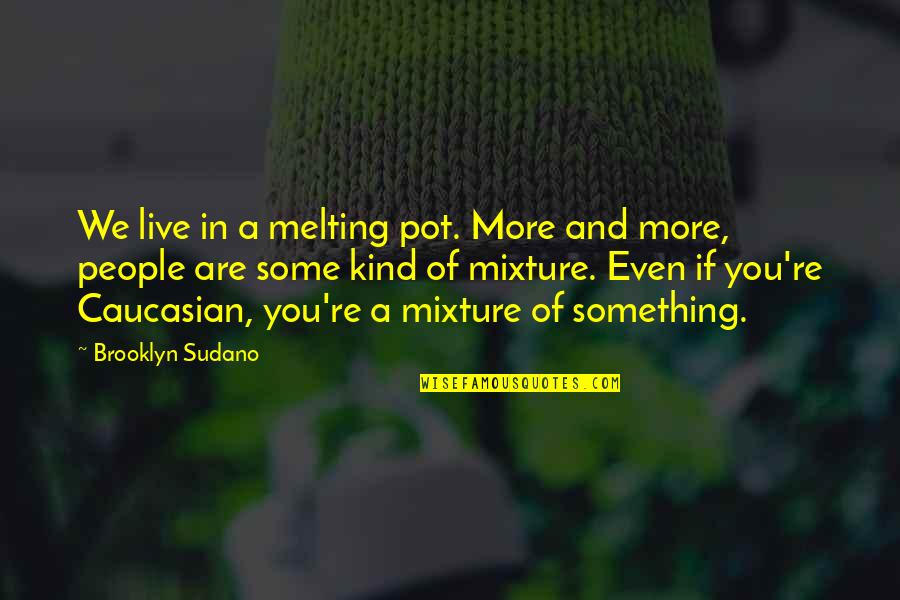 Trinder Reaction Quotes By Brooklyn Sudano: We live in a melting pot. More and Trinder Reaction Quotes By Brooklyn Sudano: We live in a melting pot. More and