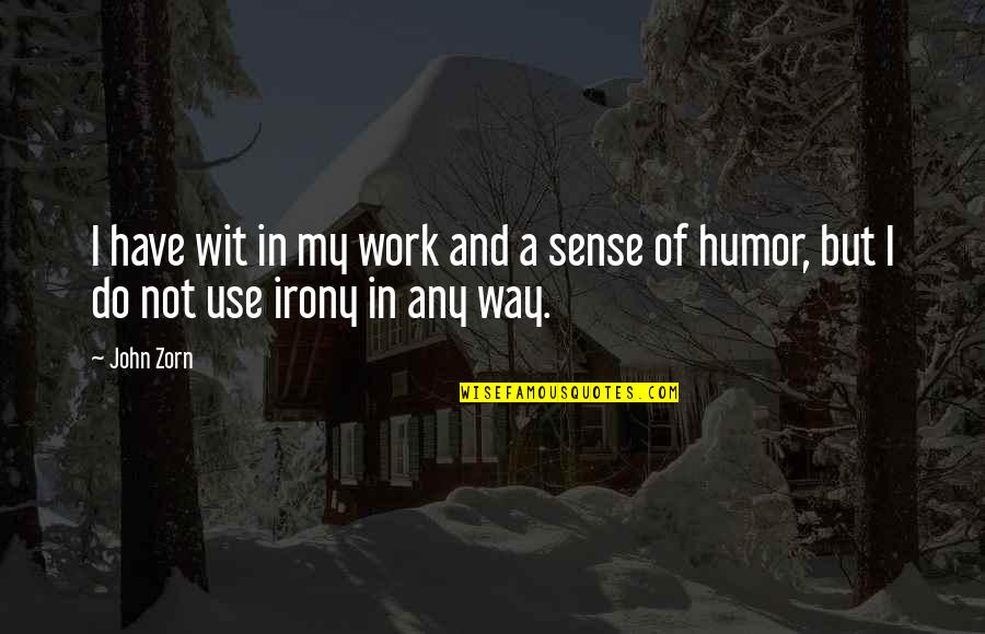 Trinidadians Quotes By John Zorn: I have wit in my work and a