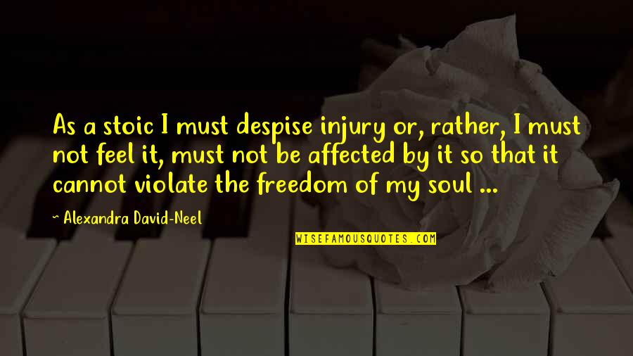 Trinquette Quotes By Alexandra David-Neel: As a stoic I must despise injury or, Trinquette Quotes By Alexandra David-Neel: As a stoic I must despise injury or,
