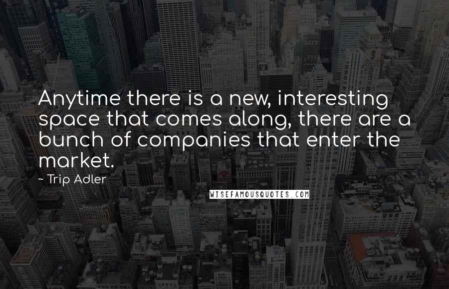 Trip Adler quotes: Anytime there is a new, interesting space that comes along, there are a bunch of companies that enter the market.