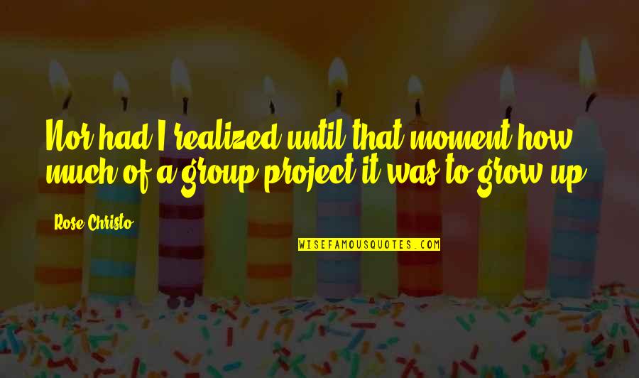 Tripathi Md Quotes By Rose Christo: Nor had I realized until that moment how