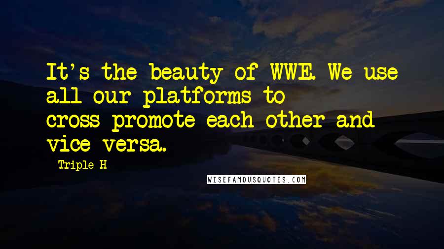 Triple H quotes: It's the beauty of WWE. We use all our platforms to cross-promote each other and vice versa.