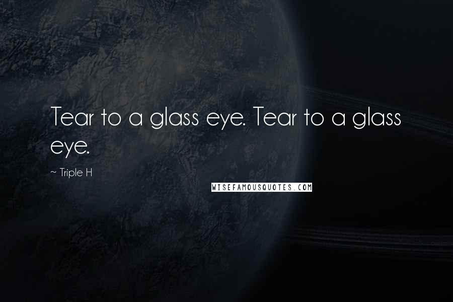 Triple H quotes: Tear to a glass eye. Tear to a glass eye.