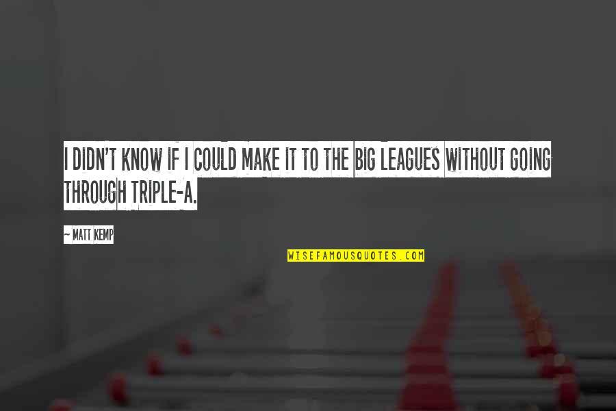 Triple Quotes By Matt Kemp: I didn't know if I could make it