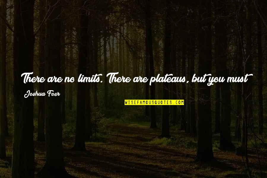 Triplets Baby Quotes By Joshua Foer: There are no limits. There are plateaus, but Triplets Baby Quotes By Joshua Foer: There are no limits. There are plateaus, but