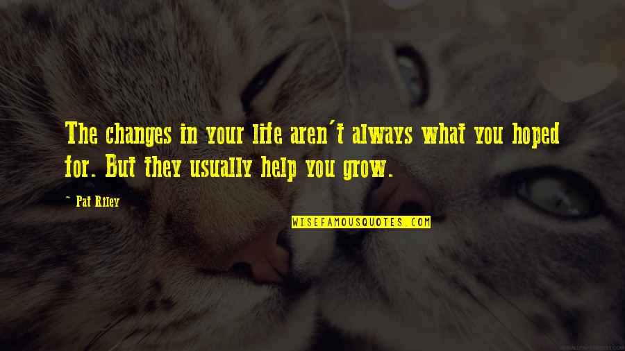 Triplex Pump Quotes By Pat Riley: The changes in your life aren't always what Triplex Pump Quotes By Pat Riley: The changes in your life aren't always what