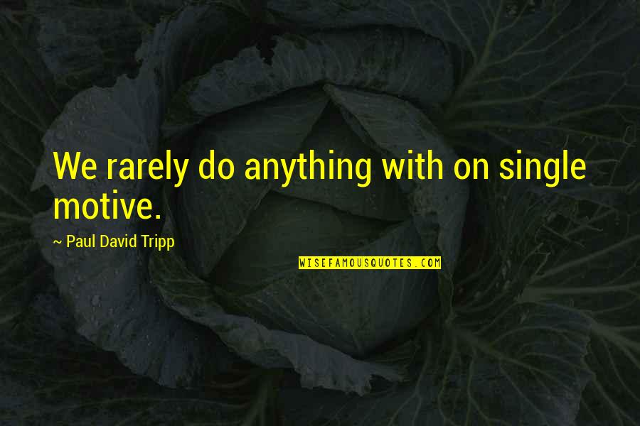Tripp'd Quotes By Paul David Tripp: We rarely do anything with on single motive.