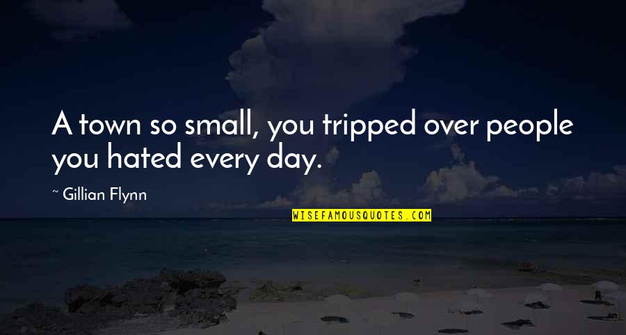 Tripped Quotes By Gillian Flynn: A town so small, you tripped over people