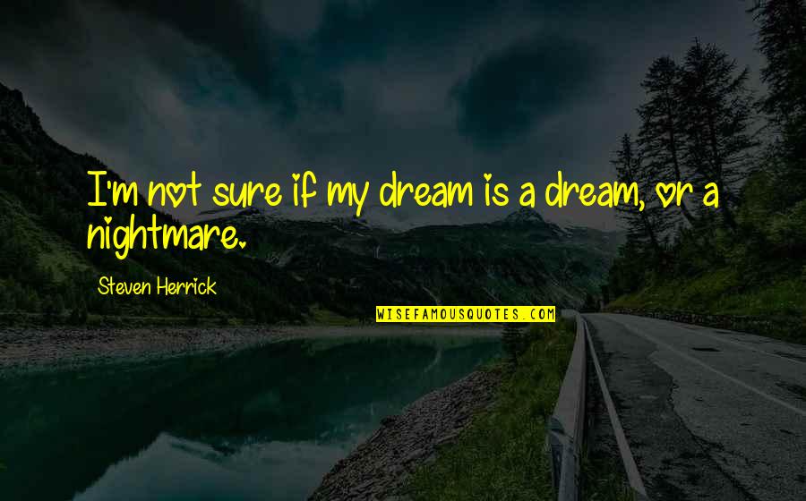 Tripping Balls Quotes By Steven Herrick: I'm not sure if my dream is a