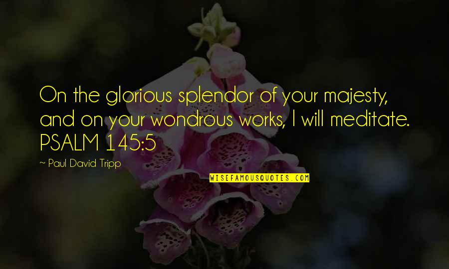 Tripp's Quotes By Paul David Tripp: On the glorious splendor of your majesty, and