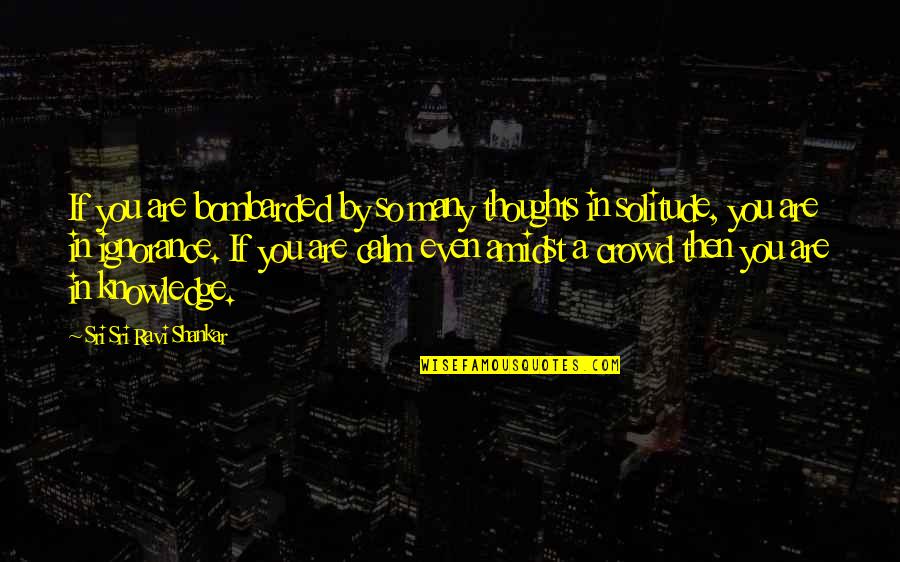 Tris Divergent Quotes By Sri Sri Ravi Shankar: If you are bombarded by so many thoughts