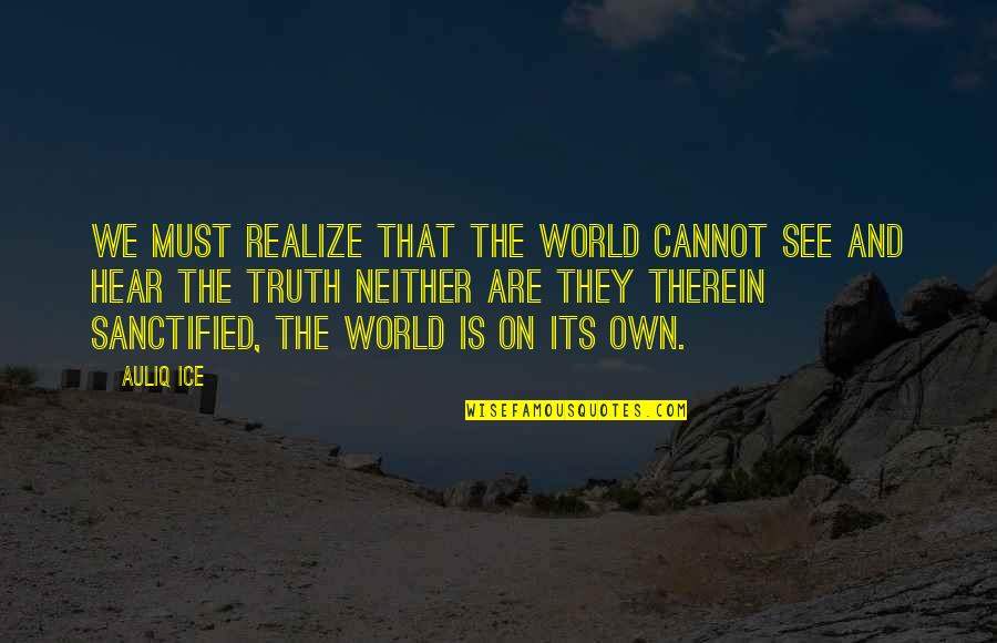 Triskelion Tenets Quotes By Auliq Ice: We must realize that the world cannot see Triskelion Tenets Quotes By Auliq Ice: We must realize that the world cannot see
