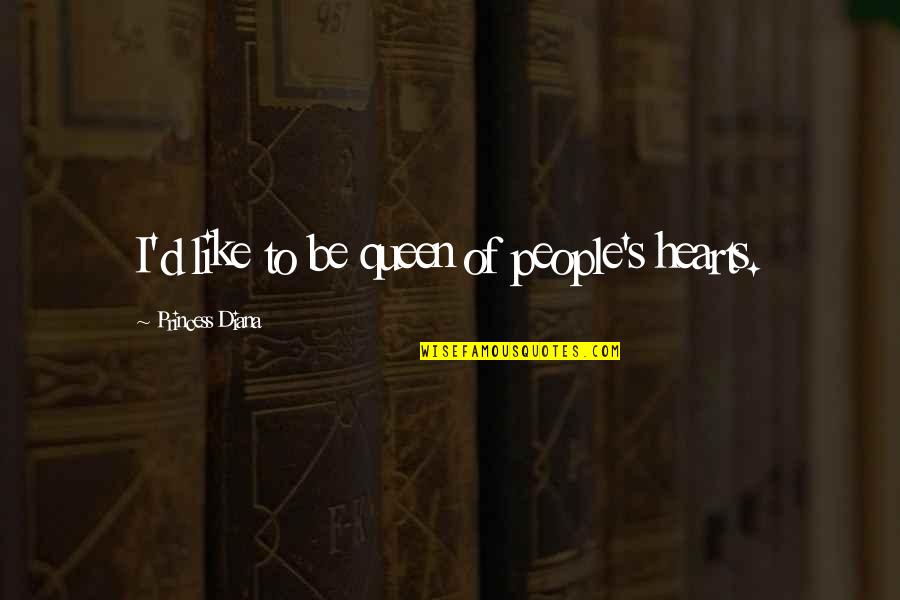 Triste Realidad Quotes By Princess Diana: I'd like to be queen of people's hearts. Triste Realidad Quotes By Princess Diana: I'd like to be queen of people's hearts.
