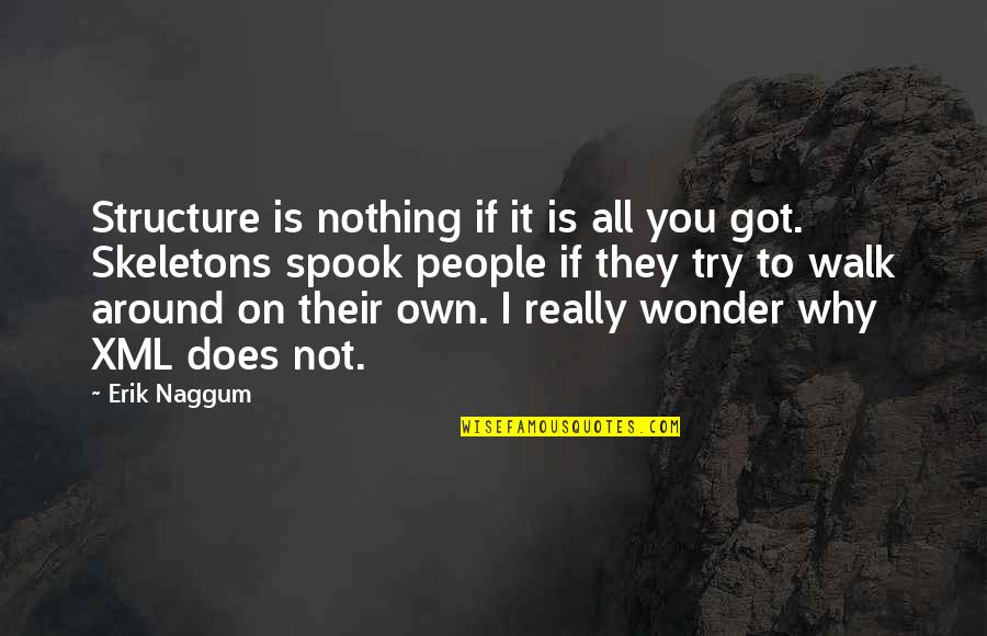 Tristero Crying Quotes By Erik Naggum: Structure is nothing if it is all you Tristero Crying Quotes By Erik Naggum: Structure is nothing if it is all you