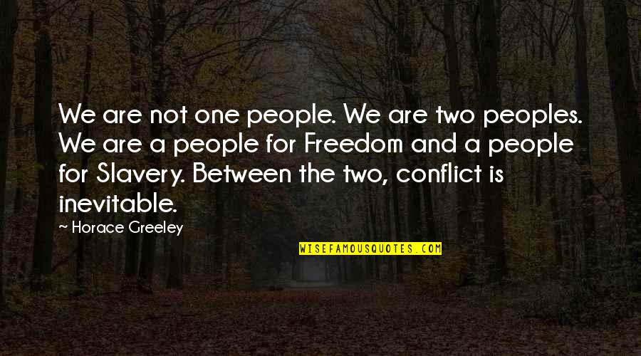 Trivialiser Quotes By Horace Greeley: We are not one people. We are two