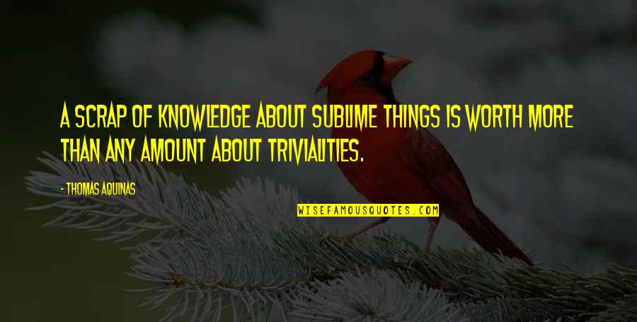 Triviality Quotes By Thomas Aquinas: A scrap of knowledge about sublime things is