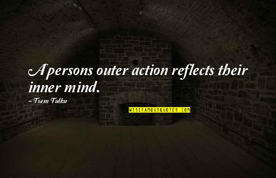 Trizact Discs Quotes By Tsem Tulku: A persons outer action reflects their inner mind.