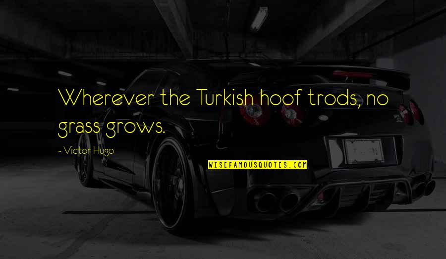 Trods Quotes By Victor Hugo: Wherever the Turkish hoof trods, no grass grows.