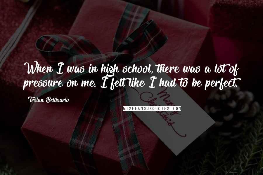 Troian Bellisario quotes: When I was in high school, there was a lot of pressure on me. I felt like I had to be perfect.