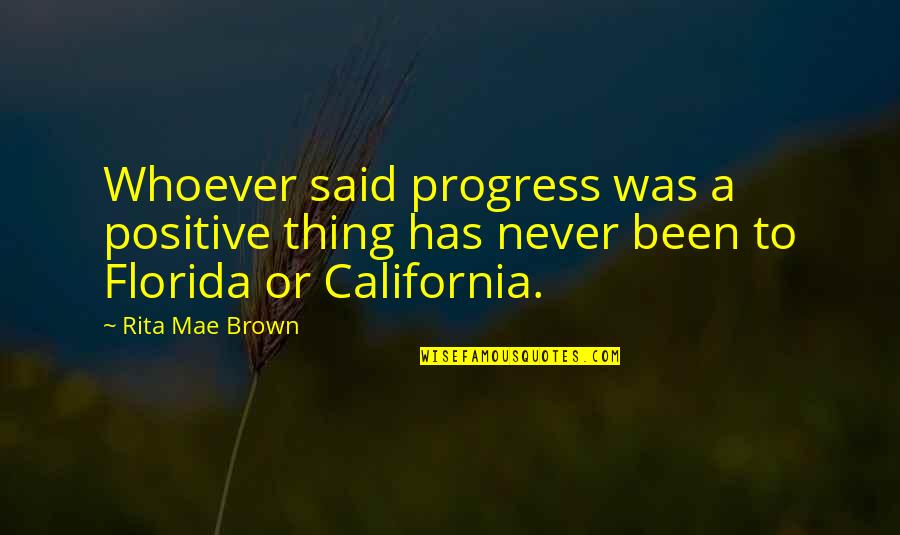 Troisieme Confinement Quotes By Rita Mae Brown: Whoever said progress was a positive thing has