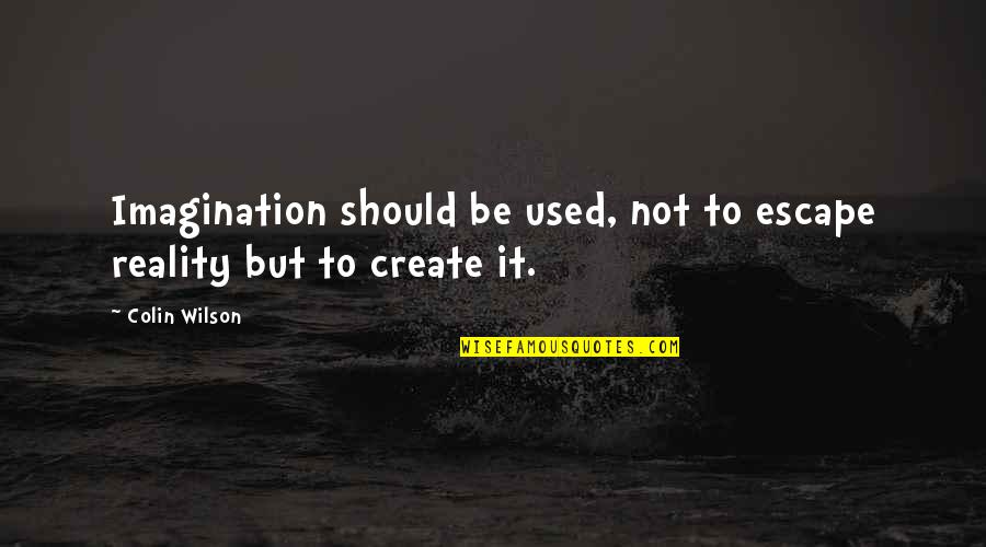 Troitzky Quotes By Colin Wilson: Imagination should be used, not to escape reality