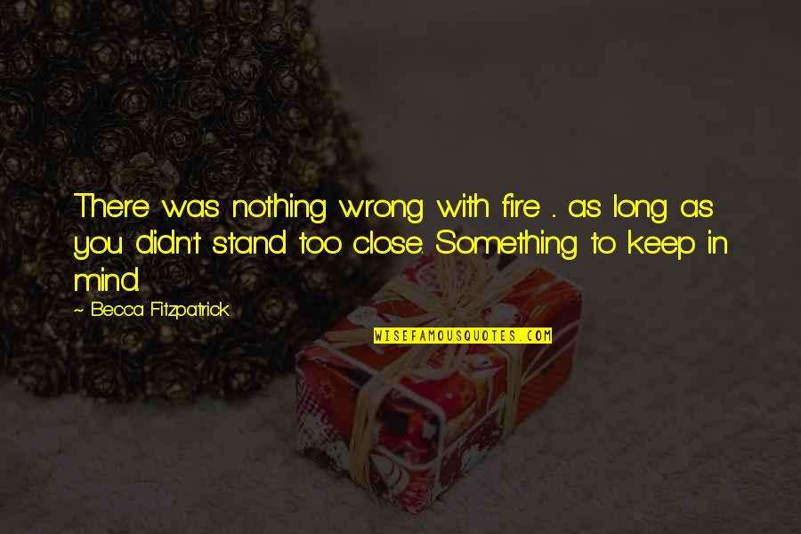 Troll In Central Park Quotes By Becca Fitzpatrick: There was nothing wrong with fire ... as Troll In Central Park Quotes By Becca Fitzpatrick: There was nothing wrong with fire ... as