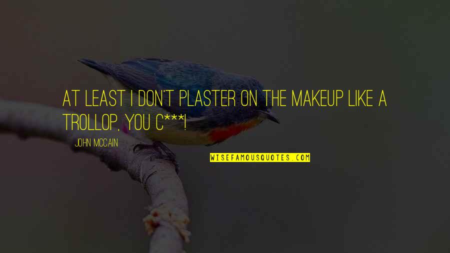 Trollop Quotes By John McCain: At least I don't plaster on the makeup