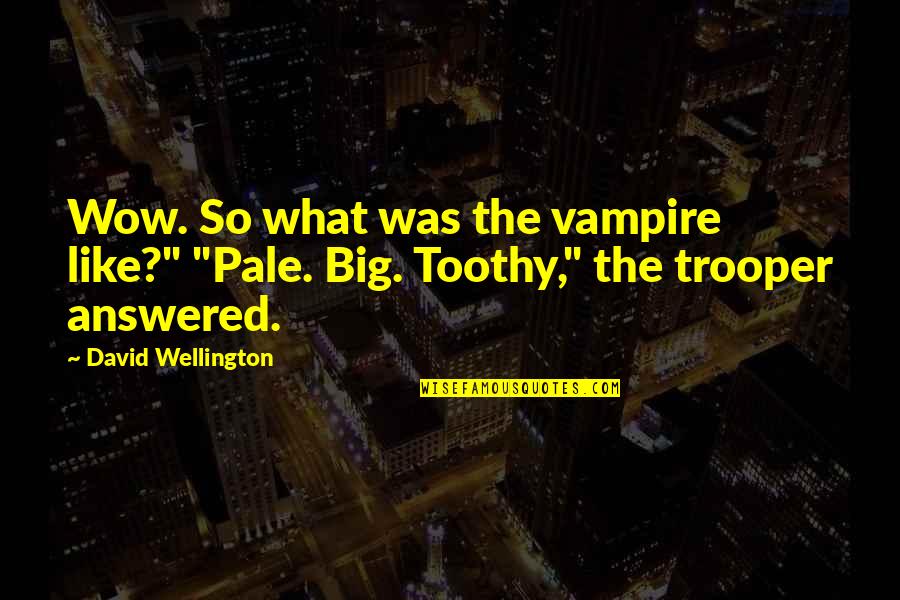 Trooper Quotes By David Wellington: Wow. So what was the vampire like?" "Pale.
