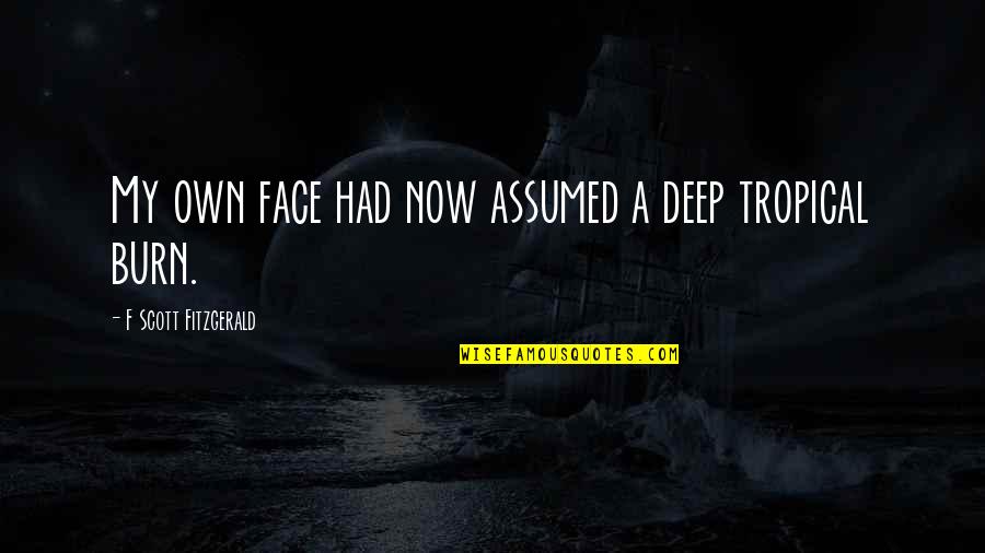 Tropical Quotes By F Scott Fitzgerald: My own face had now assumed a deep