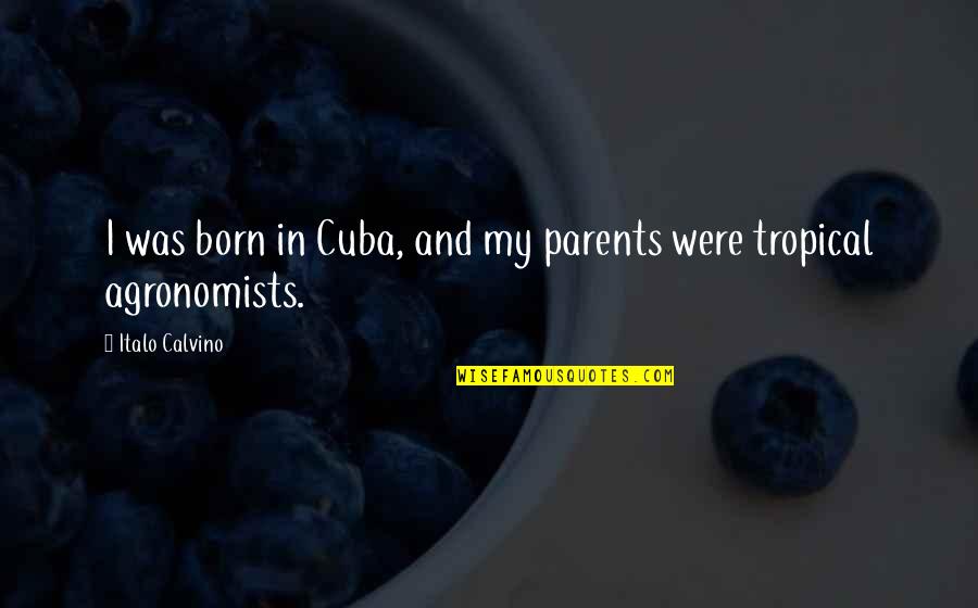 Tropical Quotes By Italo Calvino: I was born in Cuba, and my parents