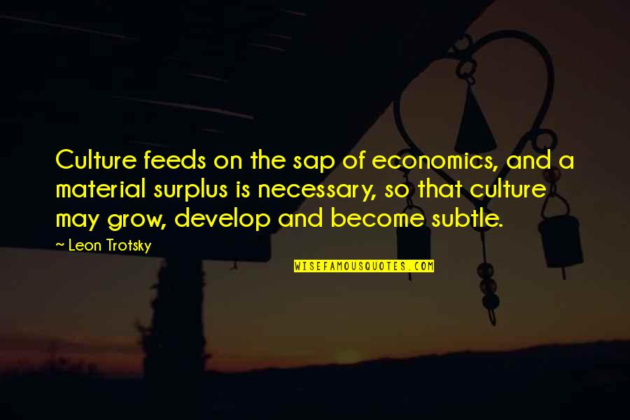Trotsky Quotes By Leon Trotsky: Culture feeds on the sap of economics, and