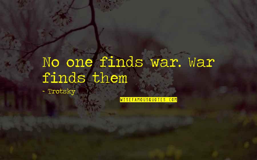 Trotsky Quotes By Trotsky: No one finds war. War finds them