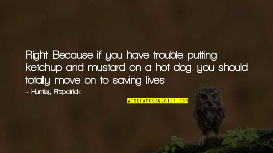 Trouble Funny Quotes By Huntley Fitzpatrick: Right. Because if you have trouble putting ketchup