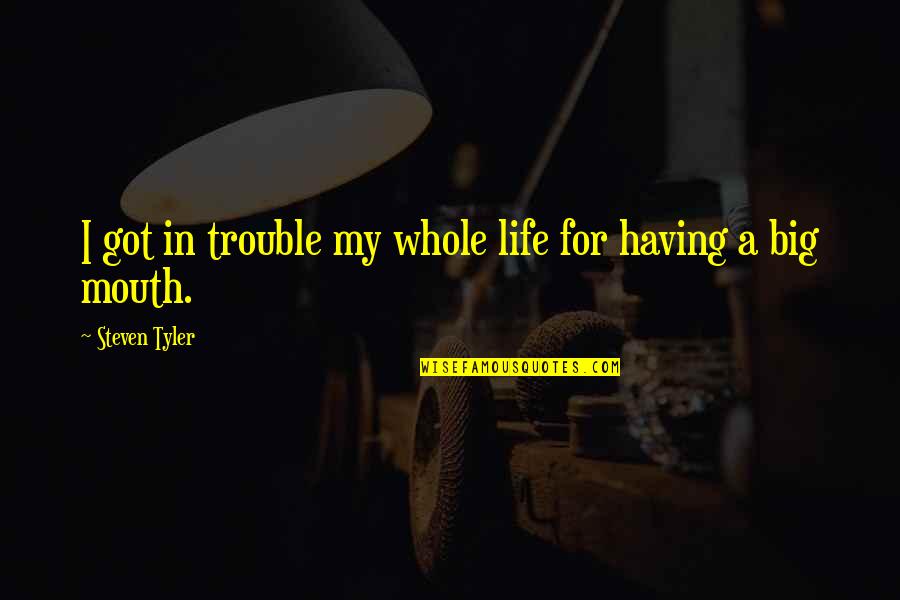 Trouble In Life Quotes By Steven Tyler: I got in trouble my whole life for