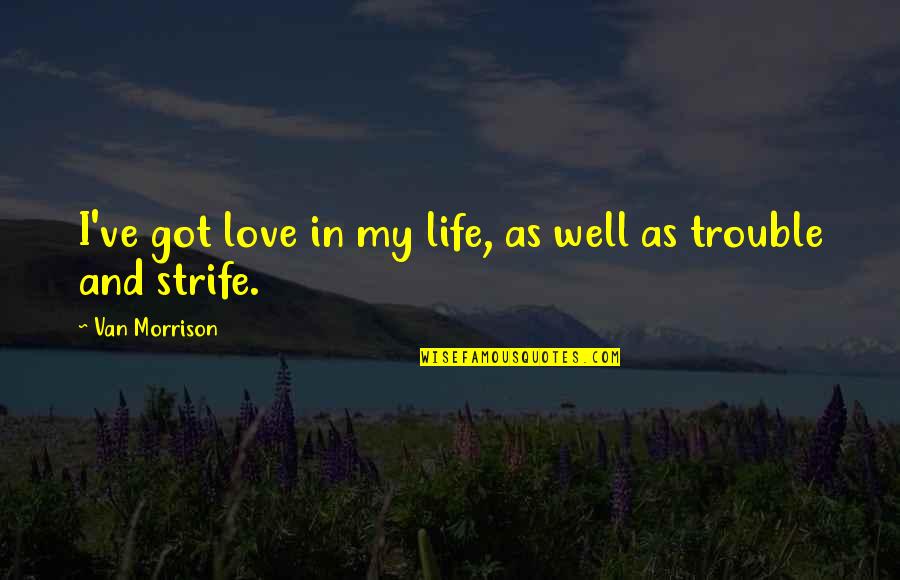 Trouble In Life Quotes By Van Morrison: I've got love in my life, as well